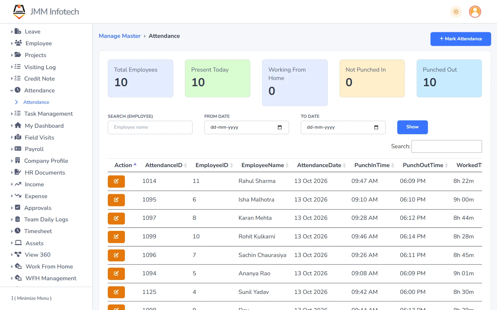 Attendance management