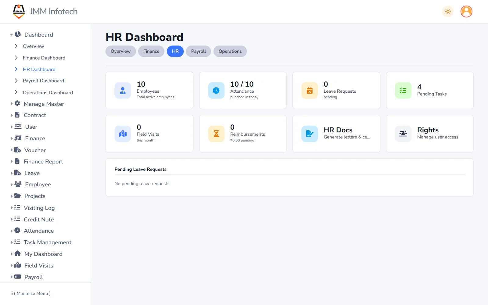 HR dashboard